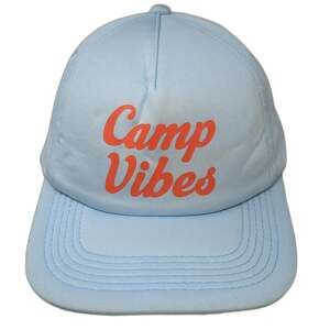 Poler 5 Panel Blue One Size Hat Camp Vibes Orange Script Snapback Cap Outdoor